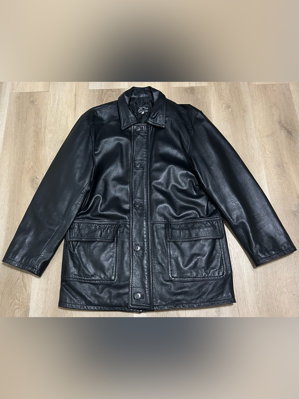 Vera Pelle Men's Black Leather Jacket